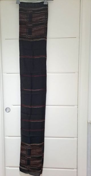 Pashmina seta nera e marrone