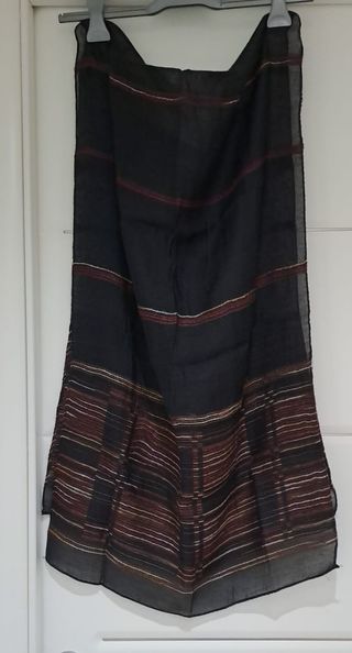 Pashmina seta nera e marrone