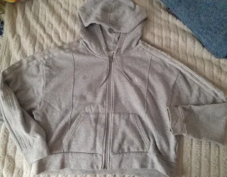 Sudadera Adidas Cropped Gris