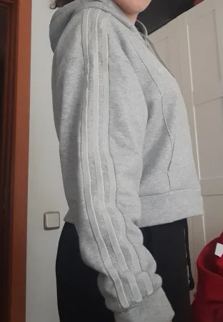 Sudadera Adidas Cropped Gris