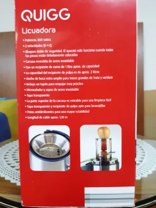Licuadora QUIGG 800W Acero Inoxidable