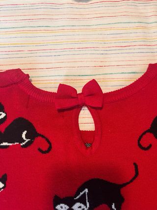 Jersey Minueto Gatos Negro Rojo