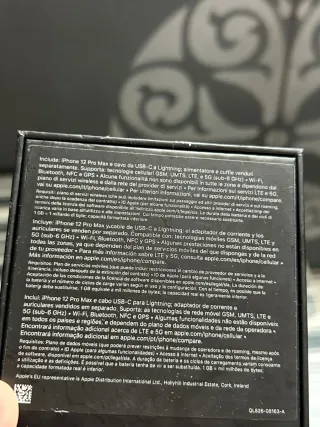 Caja vacía para iPhone 12 Pro Max Pacific Blue 256