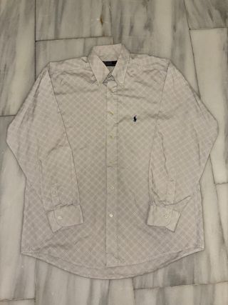 Camisa Polo Ralph Lauren Vintage Beige/Blanca