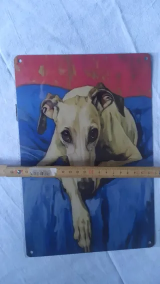 Targa metallo levriero