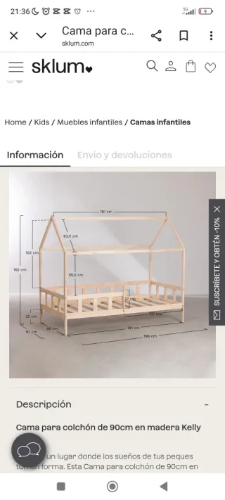 Cama Nido Montessori Casita Madera