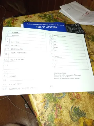 Honda CB250F Naked Original ITV hasta 2027 85 kilo