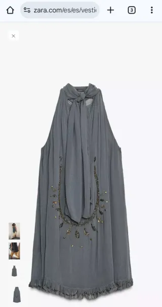 Vestido Zara Halter Bordados