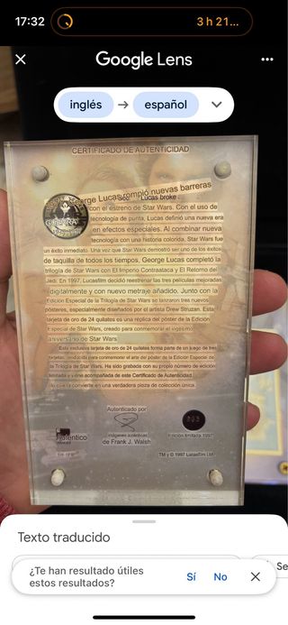 Set Tarjetas 24K Star Wars 1977-1997