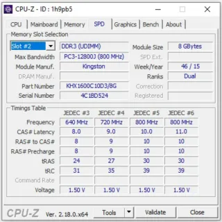 Kit 16GB(2x8) DDR3 1600 HyperX Fury Blue CL10 1.5V