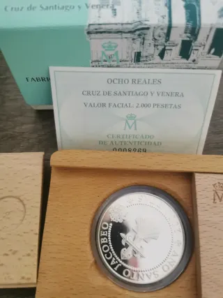 Moneda 2000 Pesetas Plata Jacobeo 1993