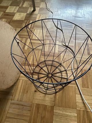 Mesa baja redonda pequeña madera y metal