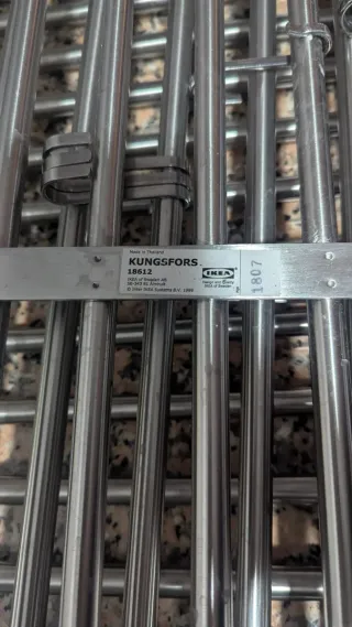 Estantería cocina acero inoxidable y madera