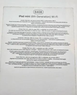 iPad mini 6 64GB Argento