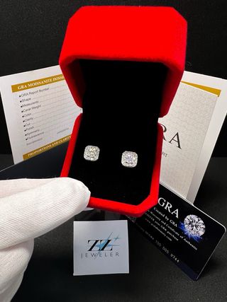 Pendientes Place Vendôme elegantes de Moissanita