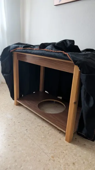 Mesa camilla madera y tela