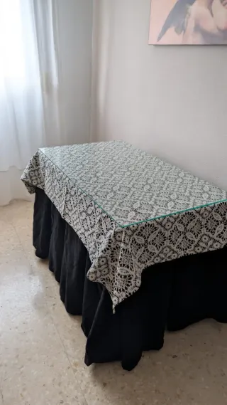 Mesa camilla madera y tela