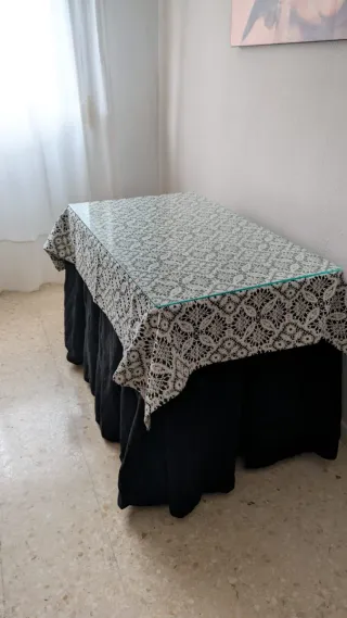 Mesa camilla madera y tela