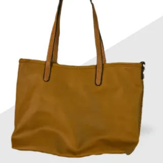 Borsa tote gialla con traforatura