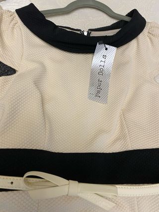 Vestido Paper Dolls Beige y Negro