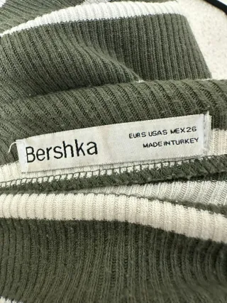 Falda larga verde y blanca a rayas