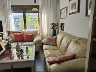 2 Sofás de piel beige