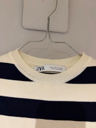 Top Zara Rayas Blanco y Negro