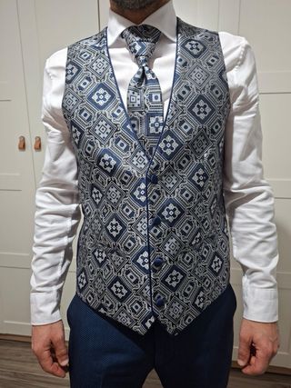Traje de Novio Azul Elegante Moderno