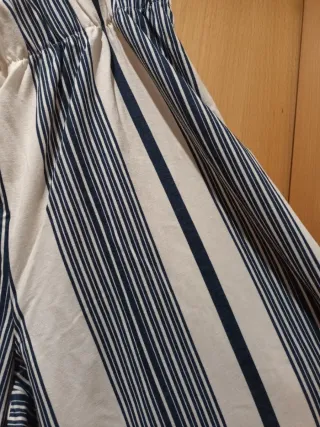 Pantalón H&M rayas blanco roto y azul