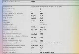 Lancha tipo Zodiac 3.30m 2021 + remolque