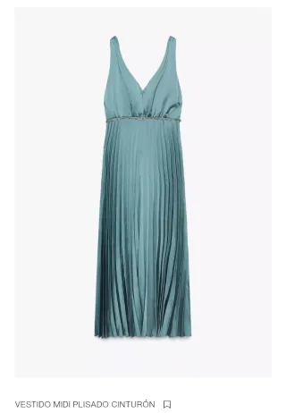 Vestido midi Zara plisado cinturón