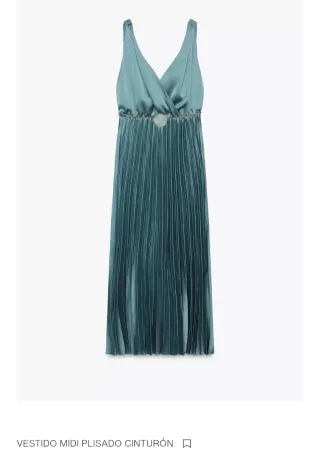Vestido midi Zara plisado cinturón