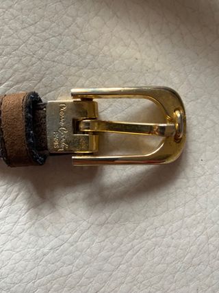 Cinturón Pierre Cardin vintage marrón y dorado