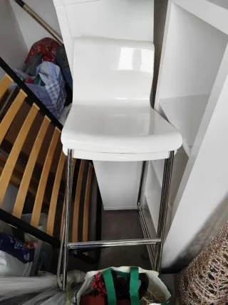 2Ud Taburete Alto Ikea GLENN Blanco, precio unidad