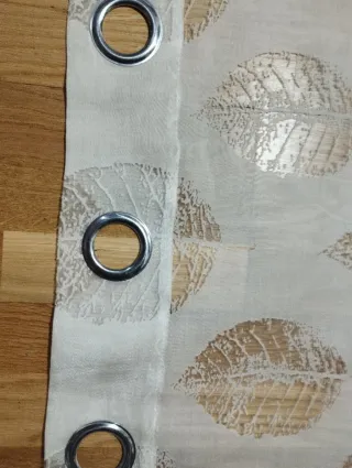 Cortinas Beige/blanco roto con Diseño de Hojas