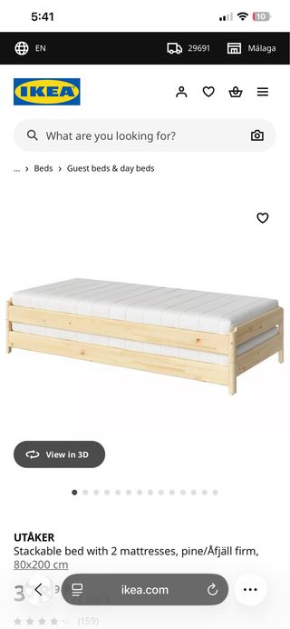 Camas nido IKEA UTÅKER gris UTÅKER Stackable beds