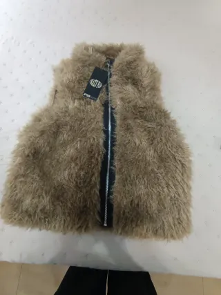 Chaleco pelo FB Sister beige/marrón