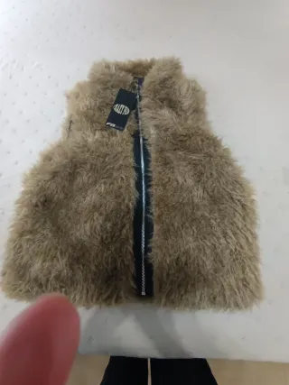 Chaleco pelo FB Sister beige/marrón