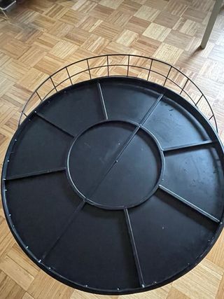 Mesa de centro redonda negra