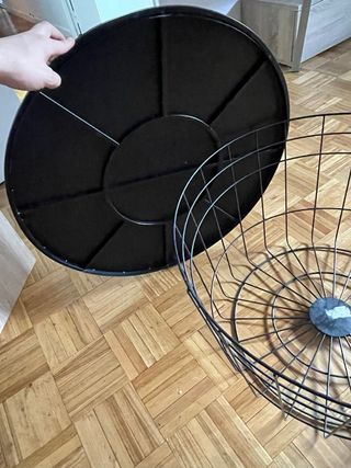 Mesa de centro redonda negra