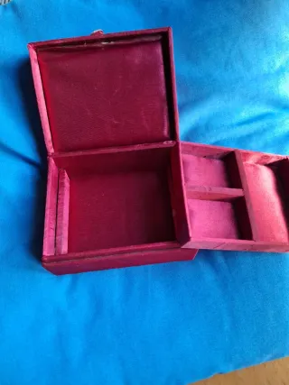 Joyero vintage patchwork naranja y morado