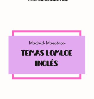 Temas inglés LOMLOE Maestros Madrid