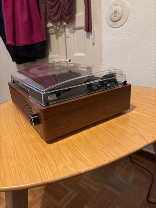 Tocadiscos Vinilo Marrón y Negro