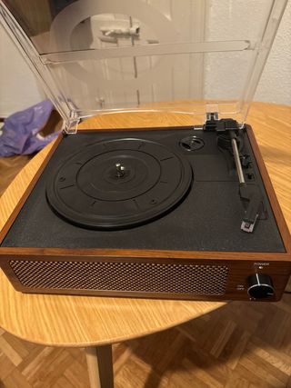 Tocadiscos Vinilo Marrón y Negro