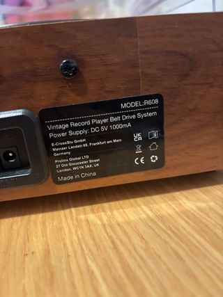 Tocadiscos Vinilo Marrón y Negro