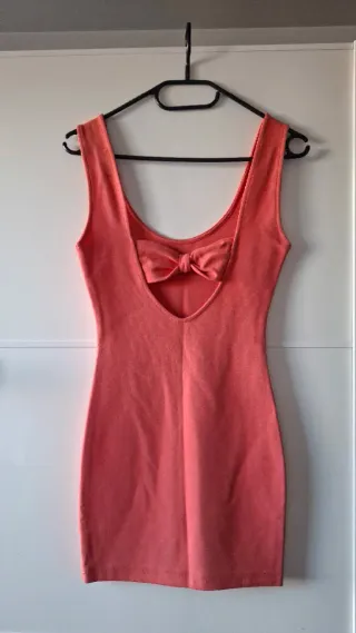 Vestido de tirantes corto ajustado naranja