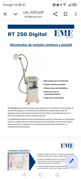 Equipo Fisioterapia Microonda