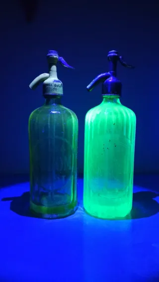 Lote 2 Sifones Olot, Verde y Azul de Colección.