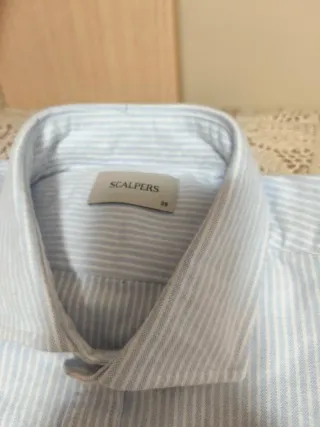 Camisa Scalpers Rayas Azul y Blanca Talla 39