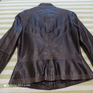 Cazadora cuero ovino marrón nueva